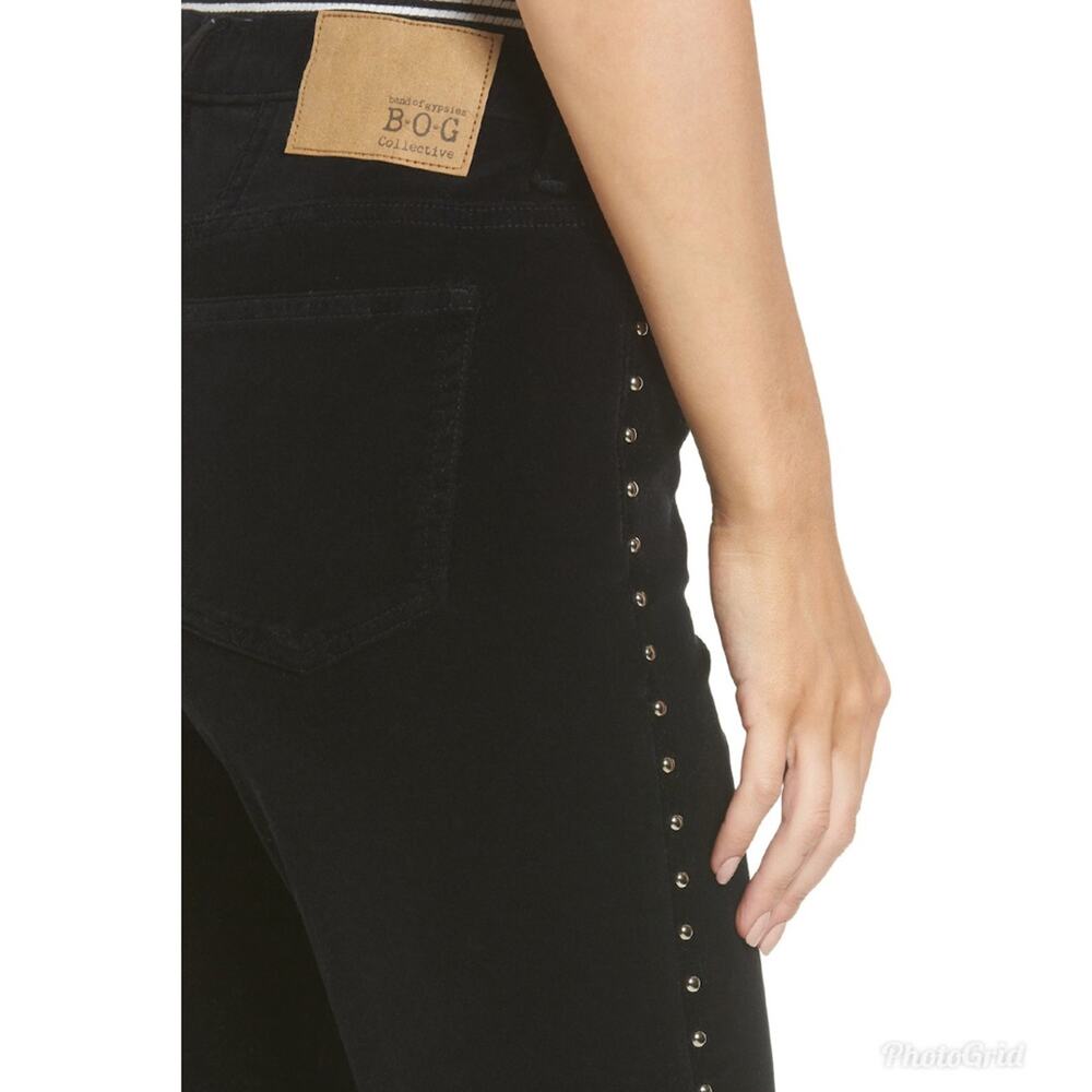 Studded Velveteen NWT  Black & Silver Skinny Jeans Cotton Band of Gypsies